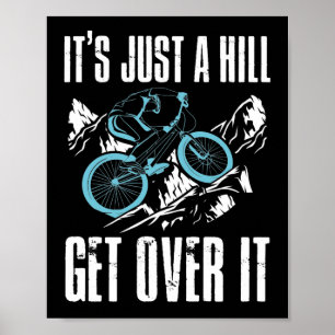 mountainbikes fietsen zijn een heuveltje poster