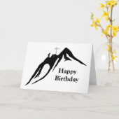 Mountaineer Ham Radio Silhouette Verjaardag Kaart (Gele Bloem)