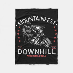 mountainfest Downhill Motorbike Race Graphic Motor Fleece Deken