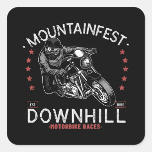 mountainfest Downhill Motorbike Race Graphic Motor Vierkante Sticker