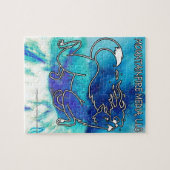 MountainFire Coyote Leaping over Volcano Design 2 Legpuzzel (Horizontaal)