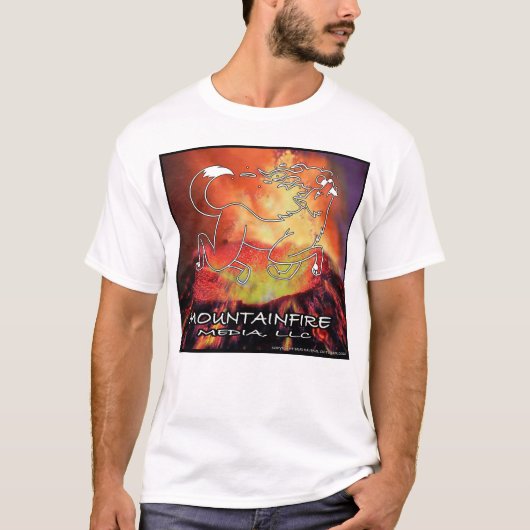 MountainFire Coyote over de vulkaan White T-shirt (Voorkant)