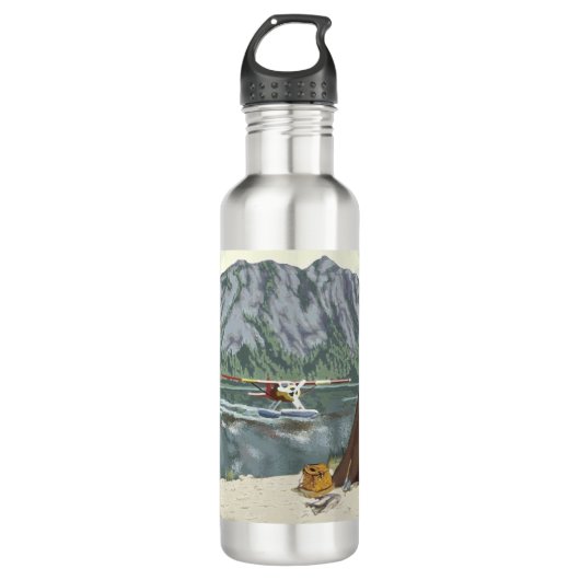 Mountainplane Adventure Travel Waterfles (Voorkant)