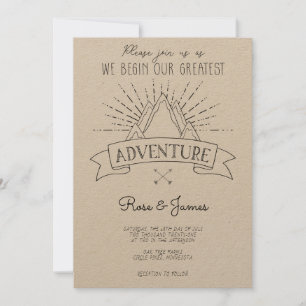 Mountains Adventure Wedding Invitation Kaart