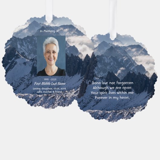 Mountains Alpine Memorial Keepsake Ornament Kaart (Voorkant / Achterkant)