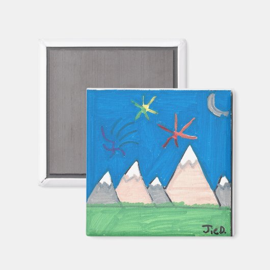 Mountains and Fireworks  Magneet (Voorkant / Achterkant)