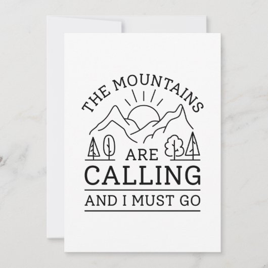 Mountains Are Calling And I Must Go Bedankkaart (Voorkant)