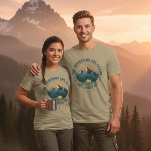 Mountains Are Calling Hiking Camping T-Shirt