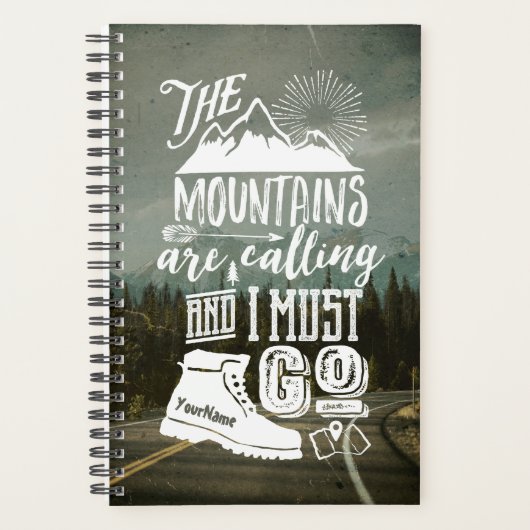 Mountains die bellen moeten je foto-Typografie lat Planner (Voorkant)