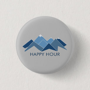 Mountains Happy Hour Ronde Button 3,2 Cm