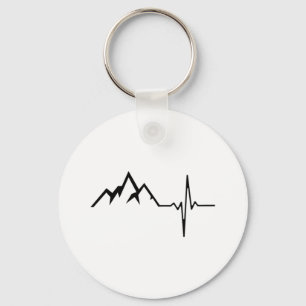 Mountains Hiking Heartbeat Sleutelhanger