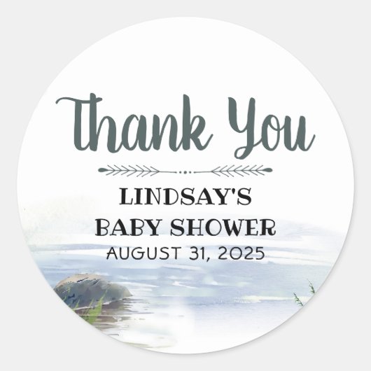 Mountains Lake Adventure bedankt Ronde Sticker (Voorkant)