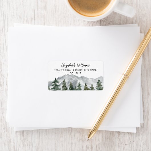 Mountains Pine Forest-adres Etiket (Insitu)