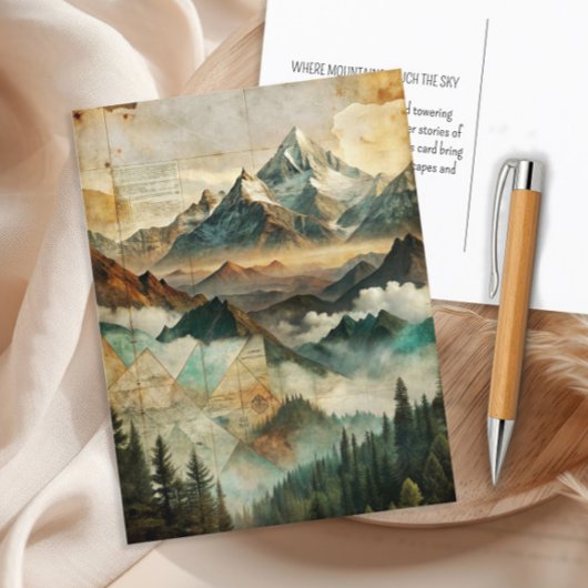 Mountains Pine Forest Natuur Adventure Briefkaart