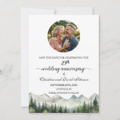 Mountains Pines 29th Wedding Anniversary Photo Save The Date (Voorkant)