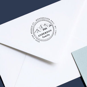 Mountains & Pines Familie Retour Adres Zelfinktende Stempel
