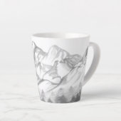 Mountains Sketched in Pencil on Latte Mug (Angle droit)