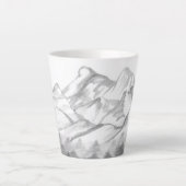 Mountains Sketched in Pencil on Latte Mug (Devant)