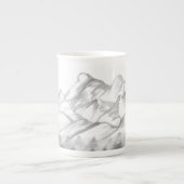 Mountains Sketched in Pencil on Latte Mug (Devant)