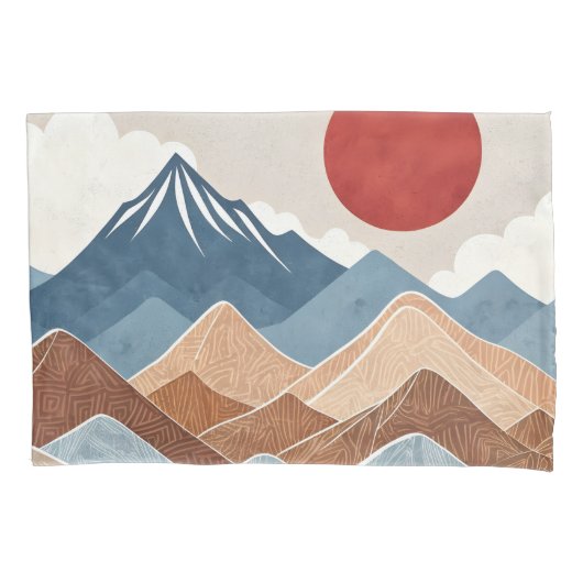 Mountains Sunset Beauty Kussensloop (Voorkant)