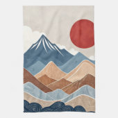 Mountains Sunset Beauty Theedoek (Verticaal)