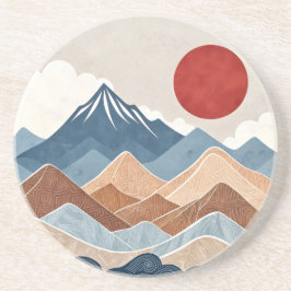 Mountains Sunset Beauty Zandsteen Onderzetter