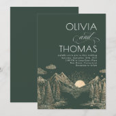 Mountains Sunset Nature Wedding Elegant Kaart (Voorkant / Achterkant)