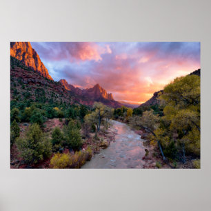Mountains   The Watchman Zion Nathional Park Utah Poster