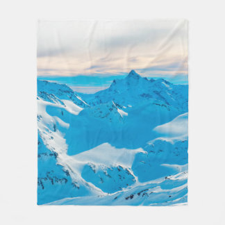 Mountains with snow peaks and sunset skysnow,alpin fleece deken