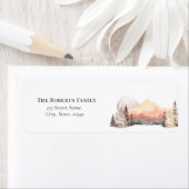 Mountains woestijn Rustic Return Address Label (Insitu)