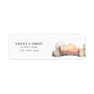 Mountains woestijn Rustic Wedding Return Address Etiket
