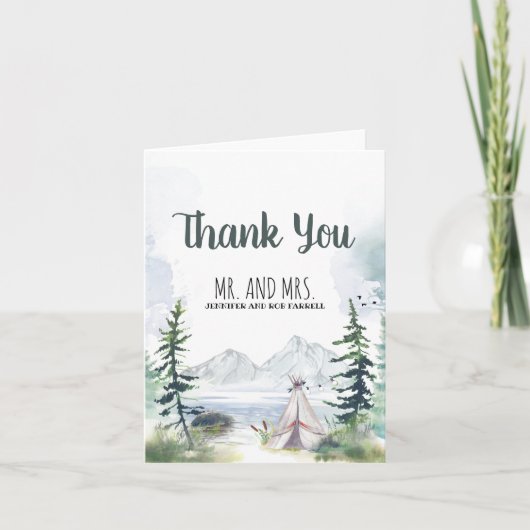 Mountains Woods Camping Mariage Merci (Devant)