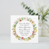 Mountainside Wildflower Waterverf Bruiloft Save The Date (Staand voorkant)