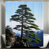 Mountainside Wildlife Adventure Pine Tree Douchegordijn