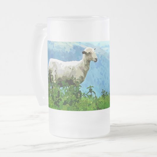 MOUNTAIRE SCHAPEN MATGLAS BIERPUL (Voorkant links)