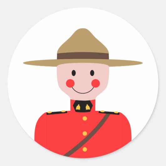 Mountie Ronde Sticker (Voorkant)