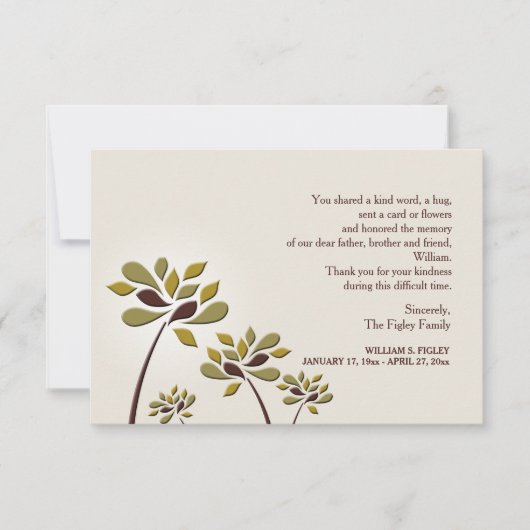 Mourant sympathie Hartelijk dank Bedankkaart (Voorkant)