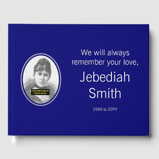 Mournful, Basic Funeral Guestbook; Aangepaste foto Gastenboek (Voorkant)