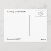 Mourning Cloak Butterfly ~ briefkaart (Achterkant)