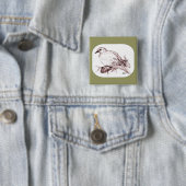 Mourning Dove Baby Vierkante Button 5,1 Cm (In situ)