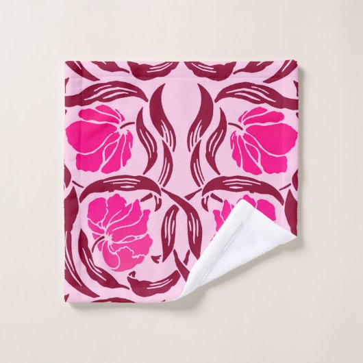 Mouron de William Morris, fuchsia et rose-clair (Gant de toilette)