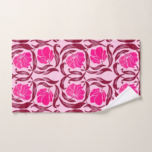 Mouron de William Morris, fuchsia et rose-clair (Serviette à main)