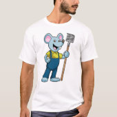 Mouse as Farmer with Rake T-shirt (Voorkant)