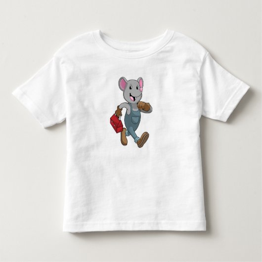 Mouse as Handyman with Toolbox Kinder Shirts (Voorkant)