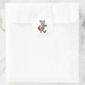 Mouse as Handyman with Toolbox Ronde Sticker (Tas)