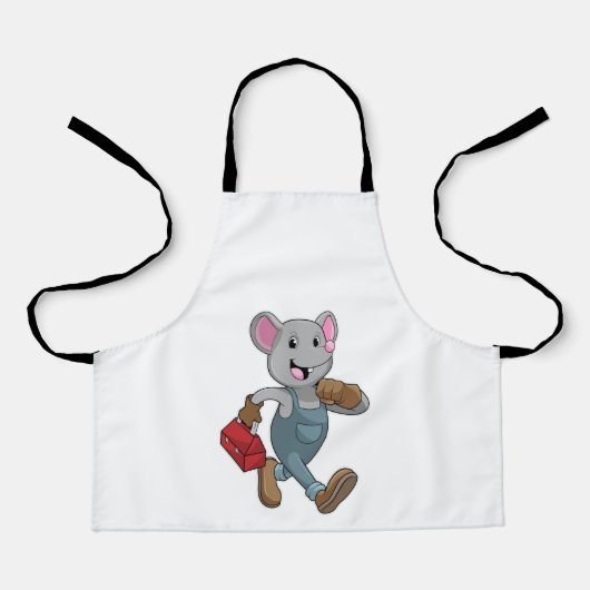 Mouse as Handyman with Toolbox Schort (Voorkant)