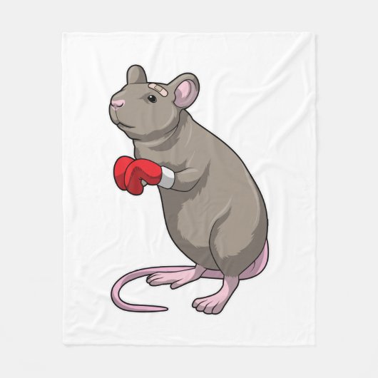 Mouse at Boxing with Boxing gloves Fleece Deken (Voorkant)