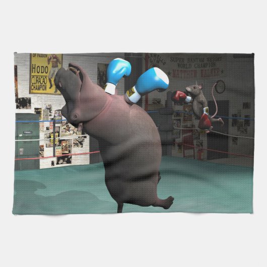Mouse Beats Hippo KO Theedoek (Horizontaal)