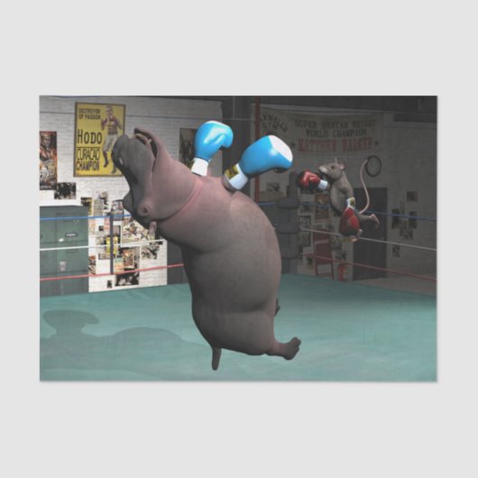 Mouse Beats Hippo KO Tissuepapier (Voorkant)