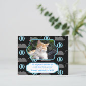 Mouse Boy Cat Adoption Photo Announcement Cards Aankondiging (Staand voorkant)